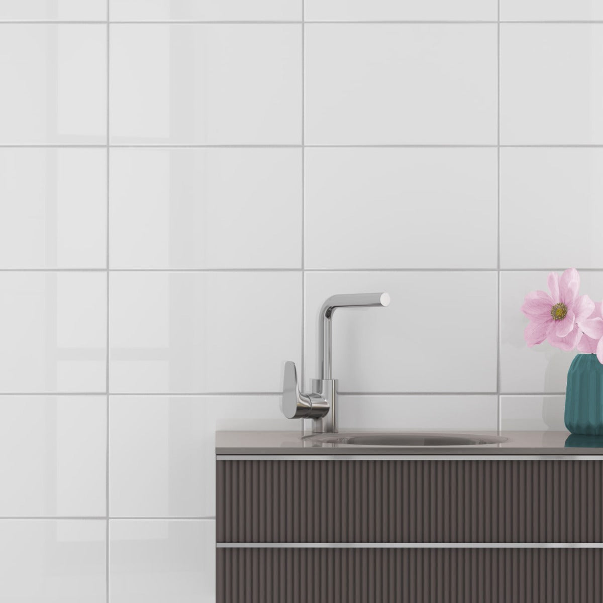 Vægflise Hvid Blank 20x40