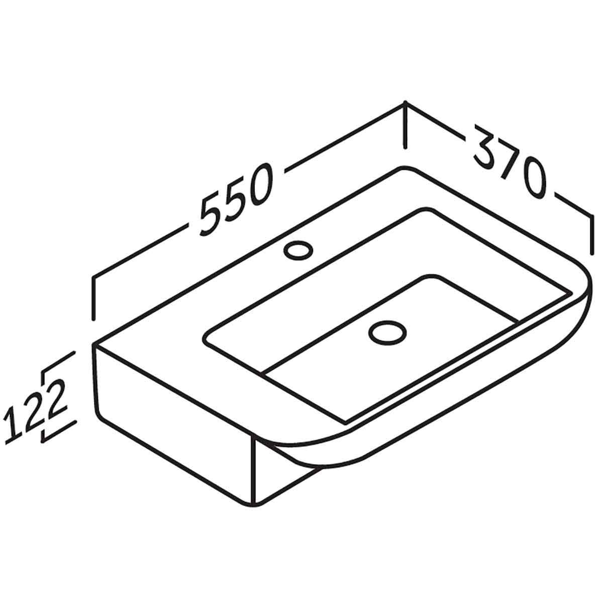 Badeværelsesmøbel sæt Tenfors Kompakt 55 cm Hvid Blank