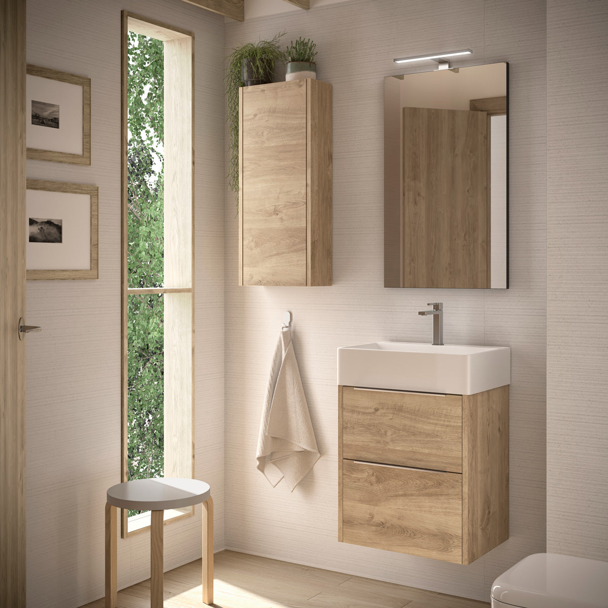 Badeværelsesmøbel Sæt Tenfors Smidig 50 cm Eg