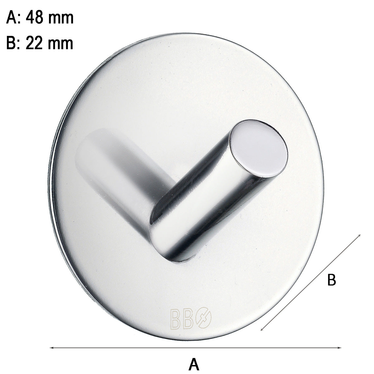 Enkeltkrog Smedbo Selvklæbende Rund Krom Blank