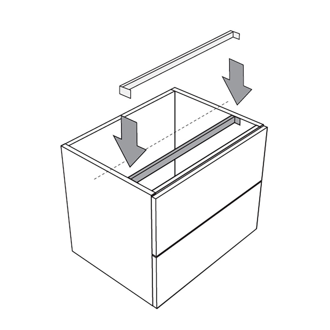 Bordplade Tenfors 120x45 cm Hvid Mat