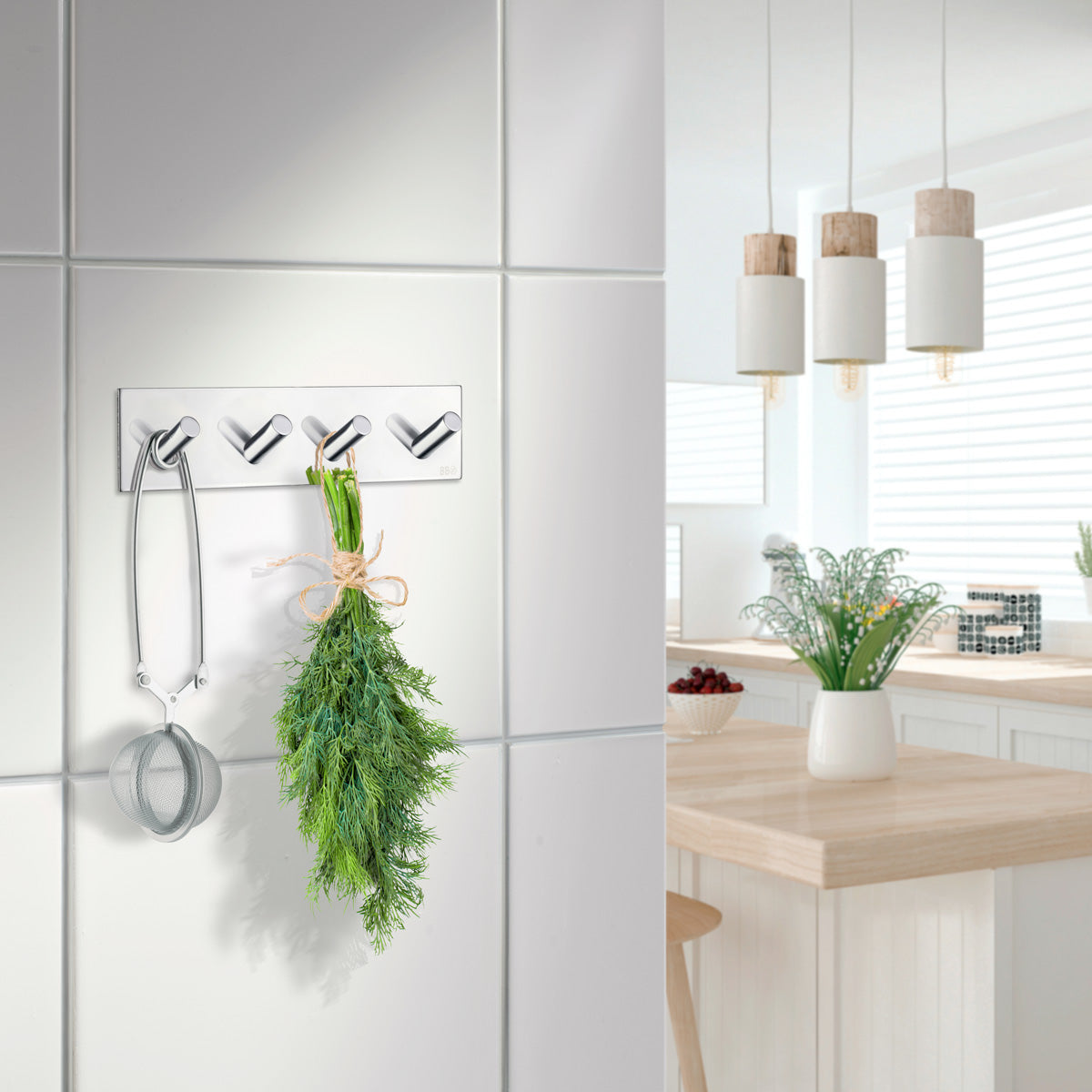 Firekrog Smedbo Selvklæbende Kantet Krom Blank