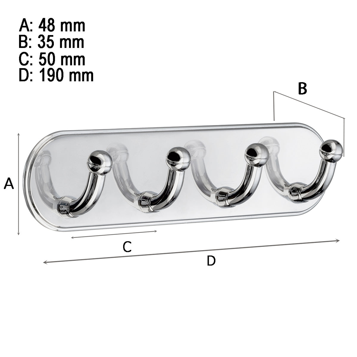 Firekrog Smedbo Selvklæbende Krom Blank