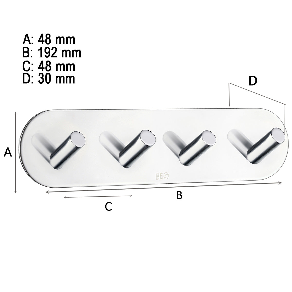 Firekrog Smedbo Selvklæbende Rund Krom Blank