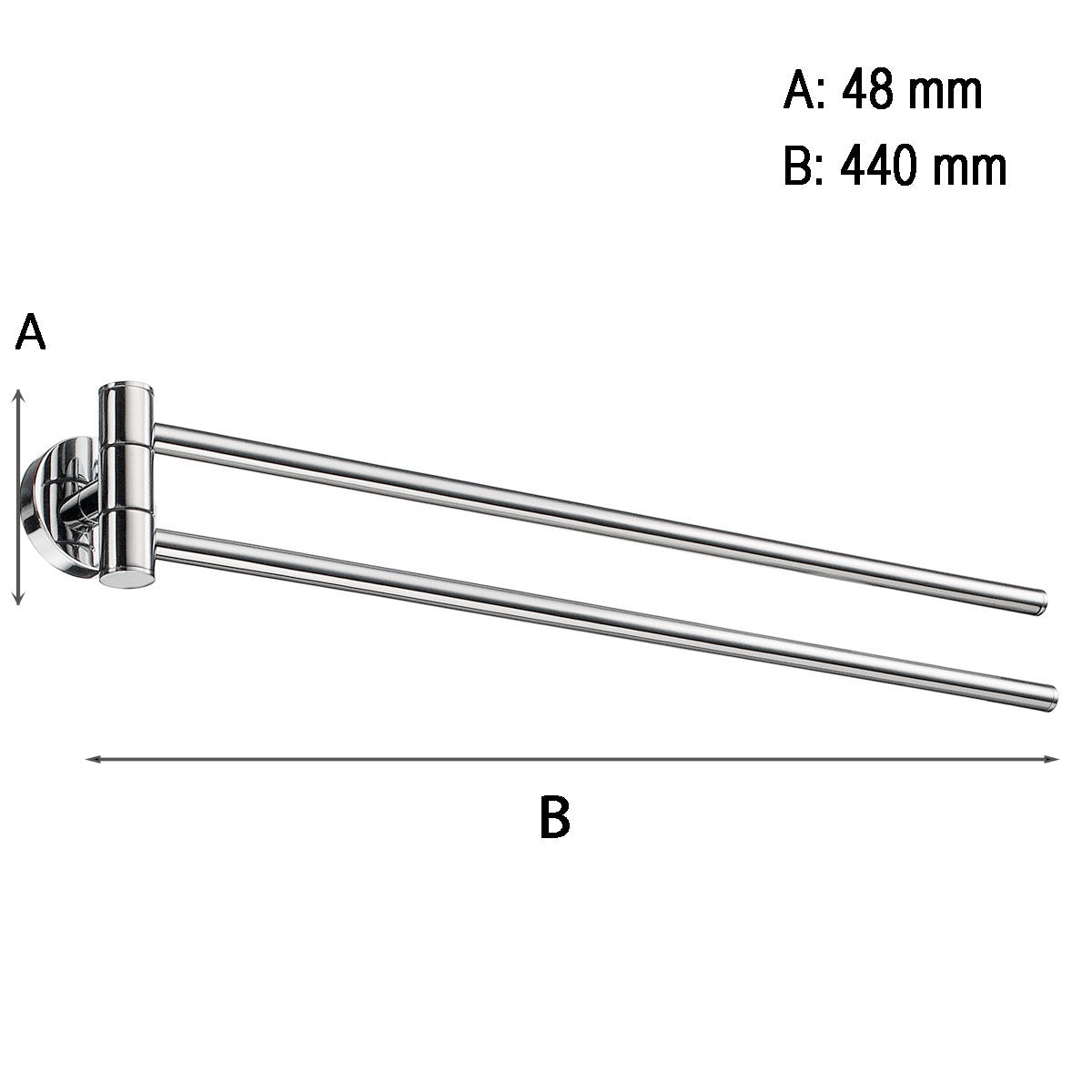 Håndklædestang, Svingbar Smedbo Home Krom Blank