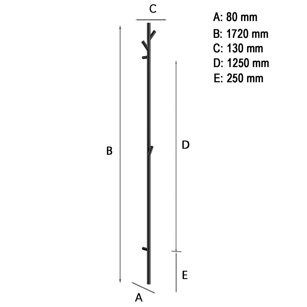Håndklædeholder Vertikal Smedbo Outline Sort Mat