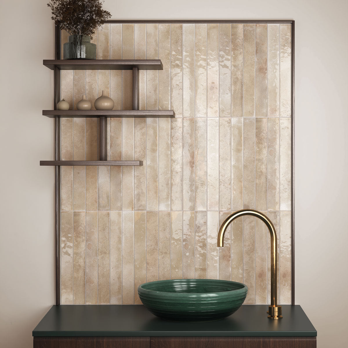 Vægflise Bali Almond Blank 5x40