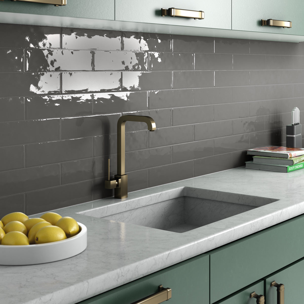 Vægflise Casita Dark Grey Blank 7,5x30