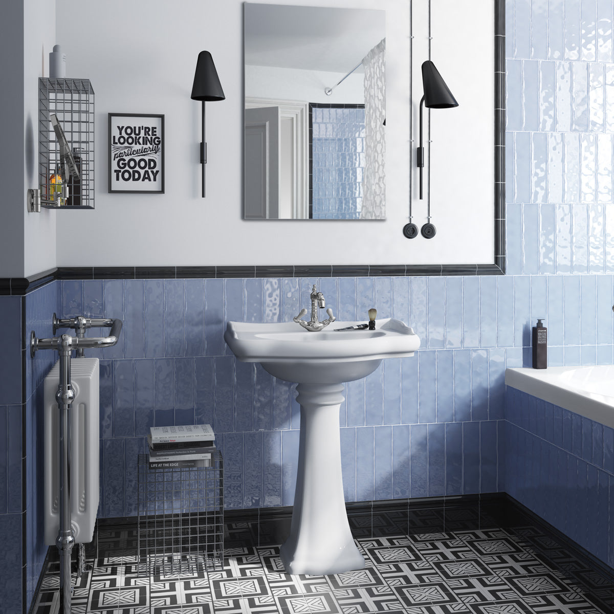 Provbit Kakel Finca Blue Blank 7,5x30