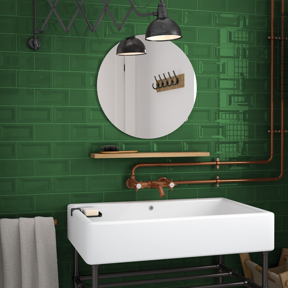 Provbit Kakel Vision Victorian Green Blank 7,5x15