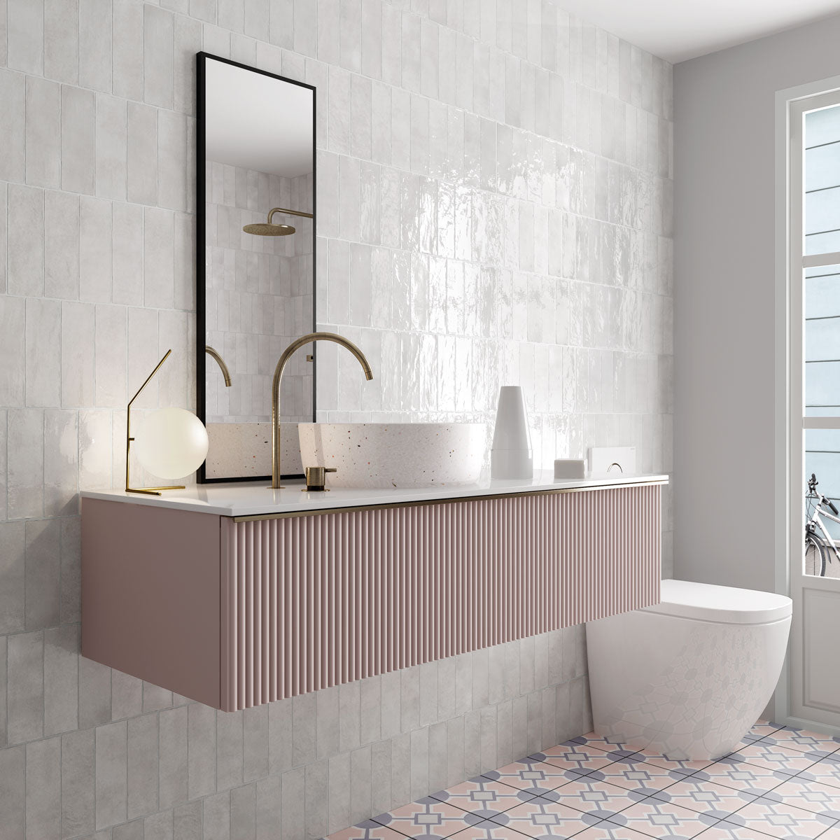 Prøve Vægflise La Riviera White Blank 6,5x20