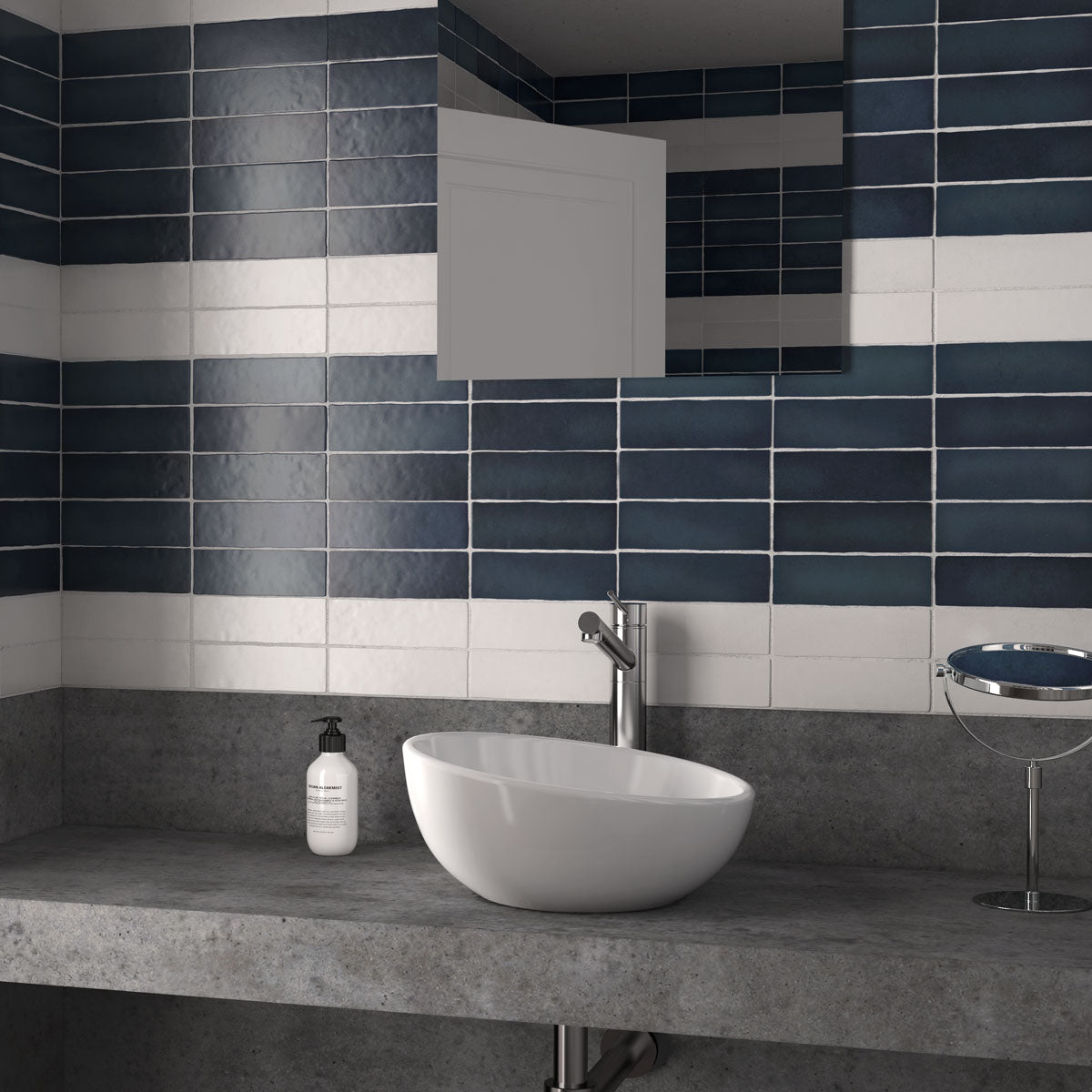 Prøve Vægflise Magma Sea Blue Mat 6,5x20