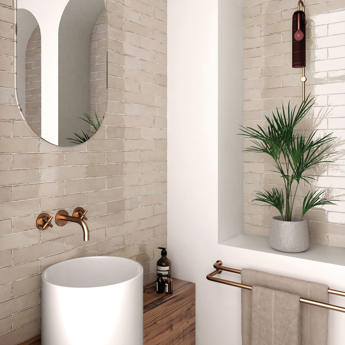 Prøve Vægflise Tribeca Oatmeal Blank 6x24,6