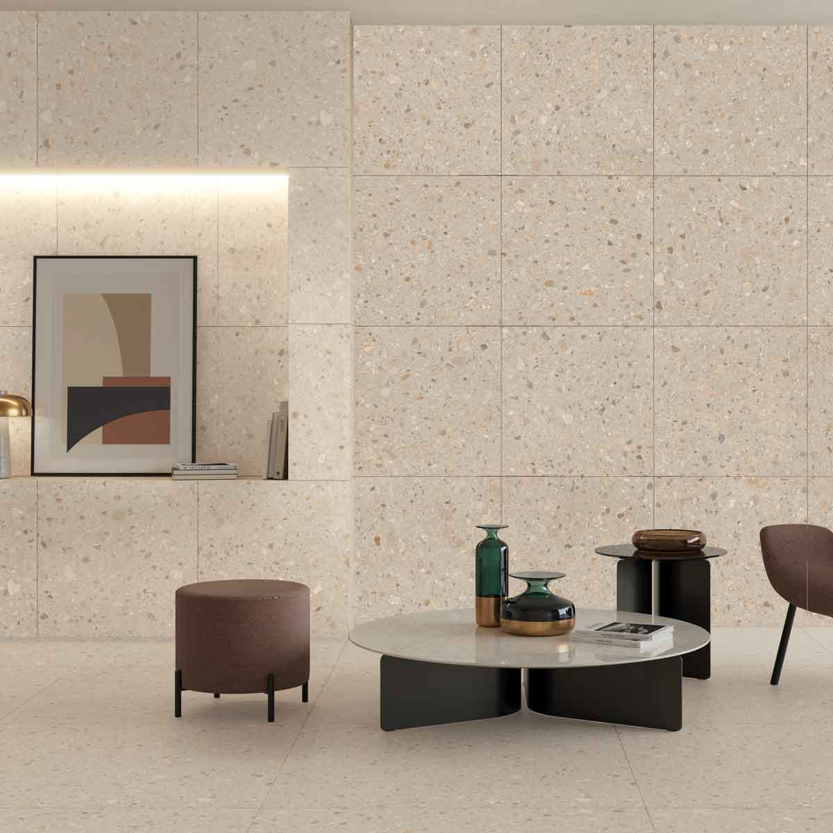 Klinker Oikos Terrazzo Beige Mat 60x60