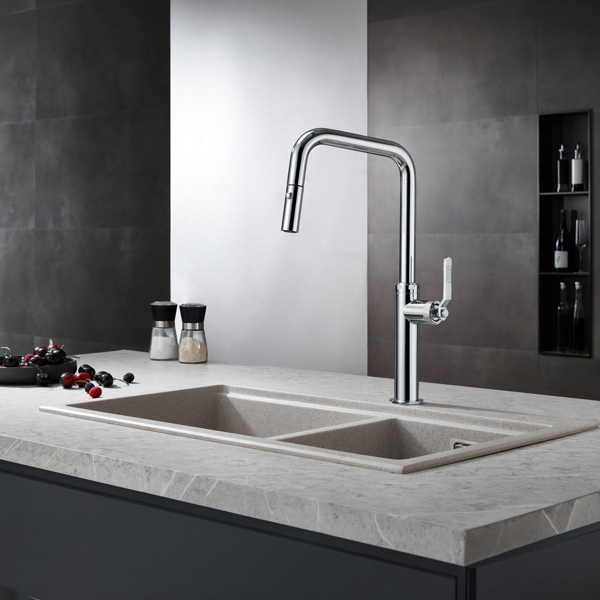 Køkkenarmatur Niza med udtrækstud Krom