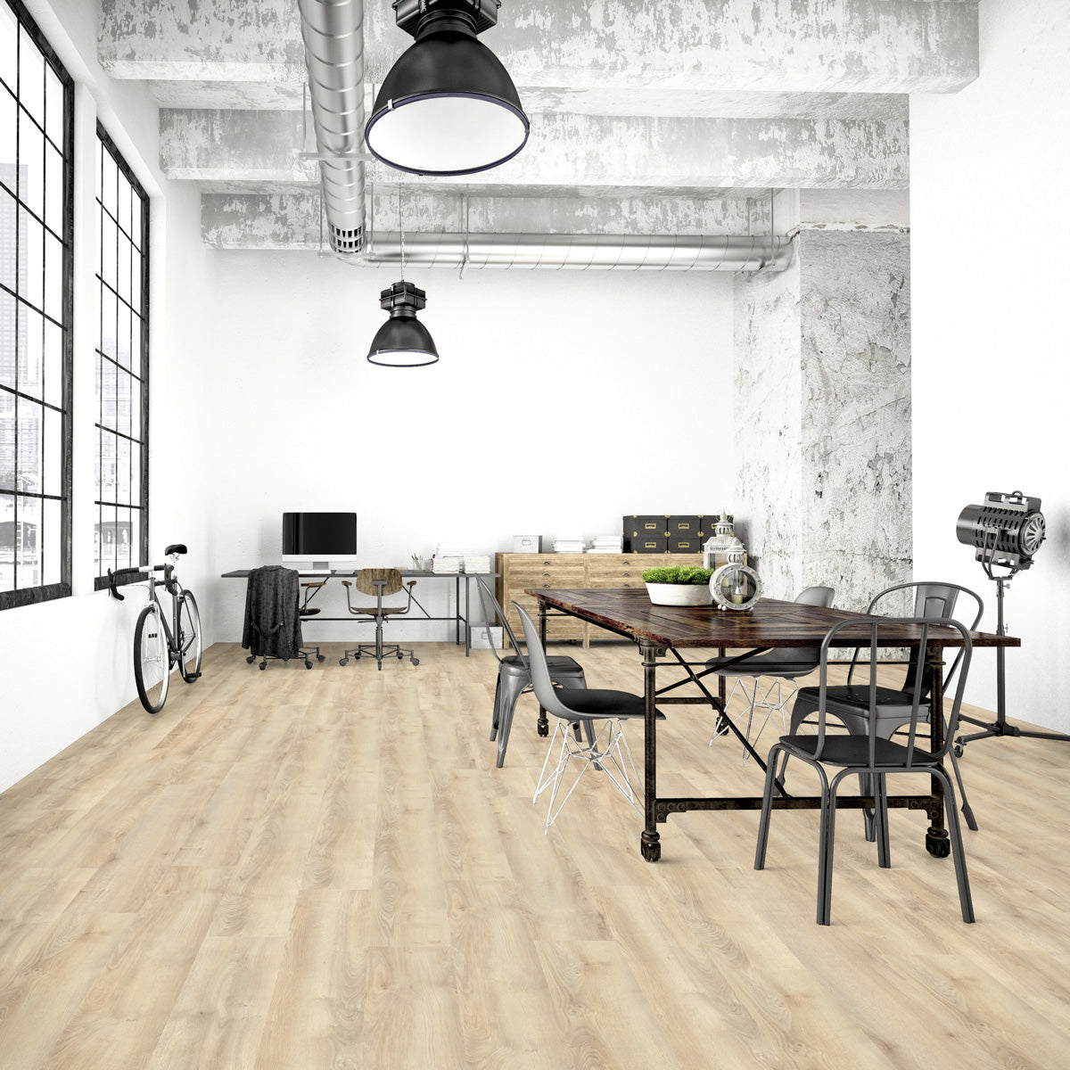 Prøve Laminatgulv Oak Beige 8 mm, 1-stav