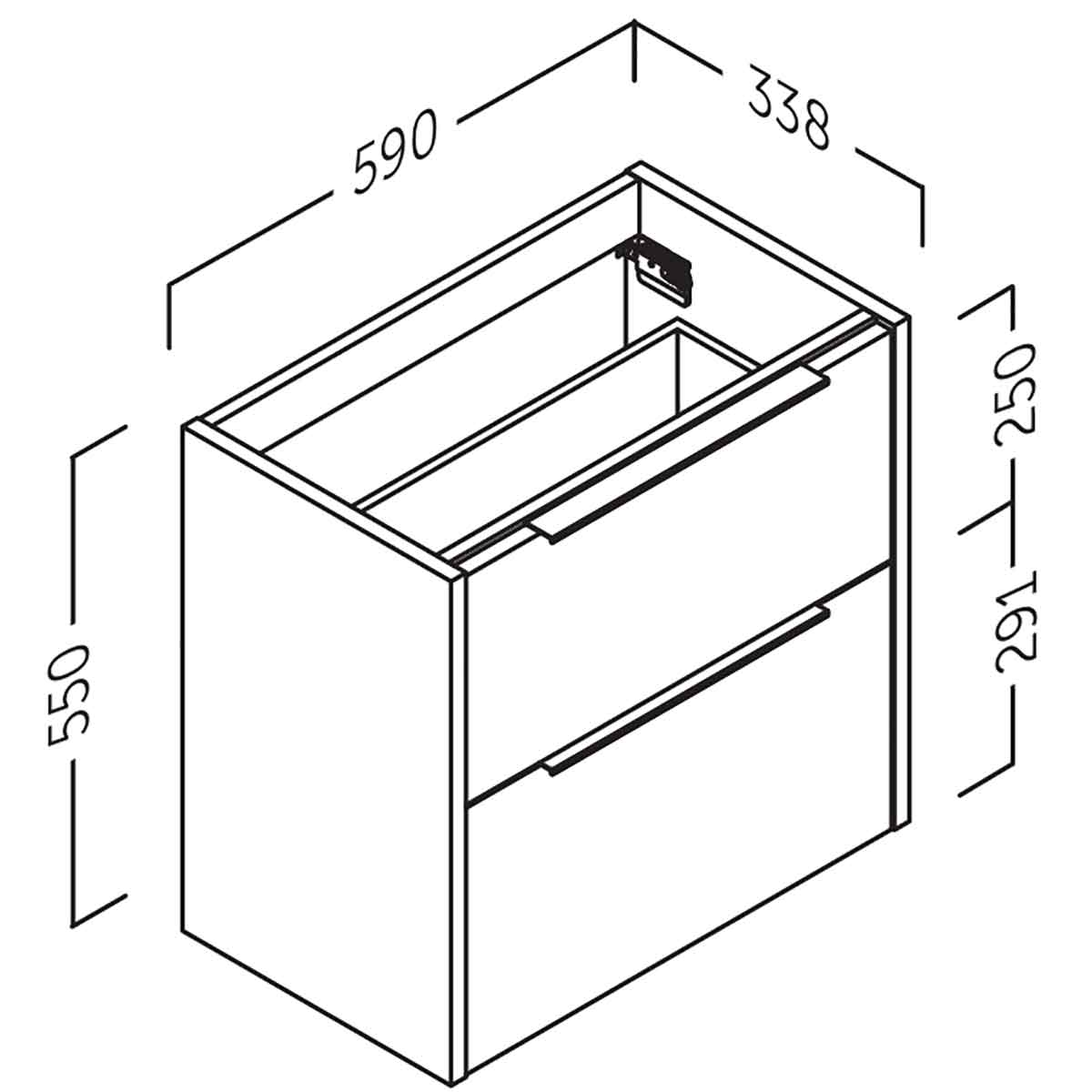 Badeværelsesmøbel Sæt Tenfors Smidig 60 cm Hvid Blank