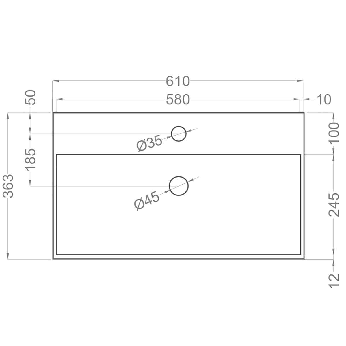 Badeværelsesmøbel Sæt Tenfors Smidig 60 cm Hvid Blank