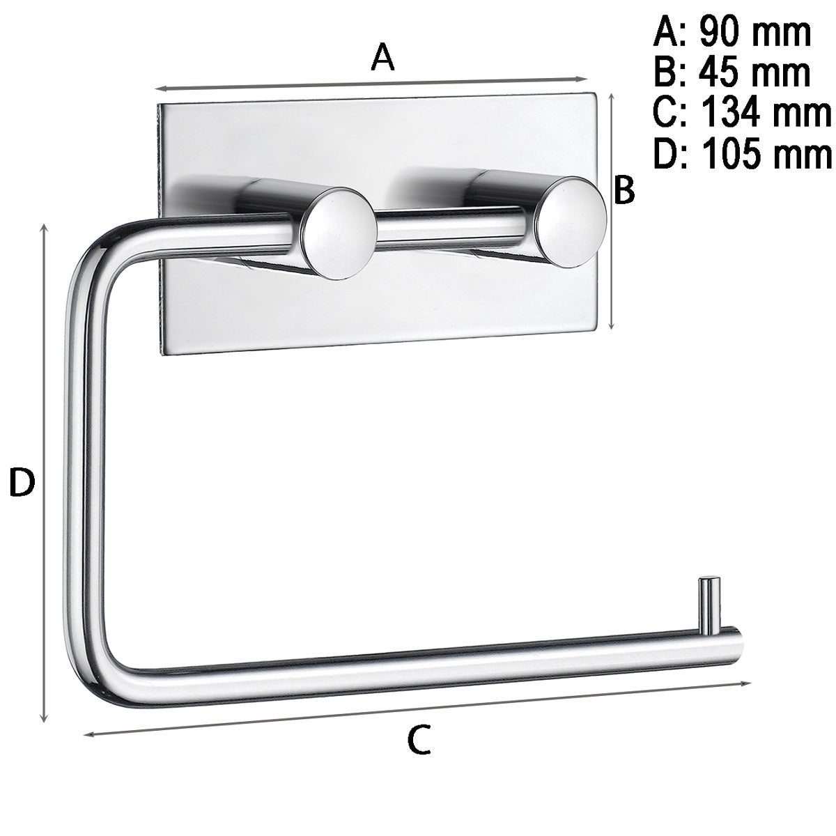 Toiletpapirholder Smedbo Selvklæbende Kantet Krom Blank