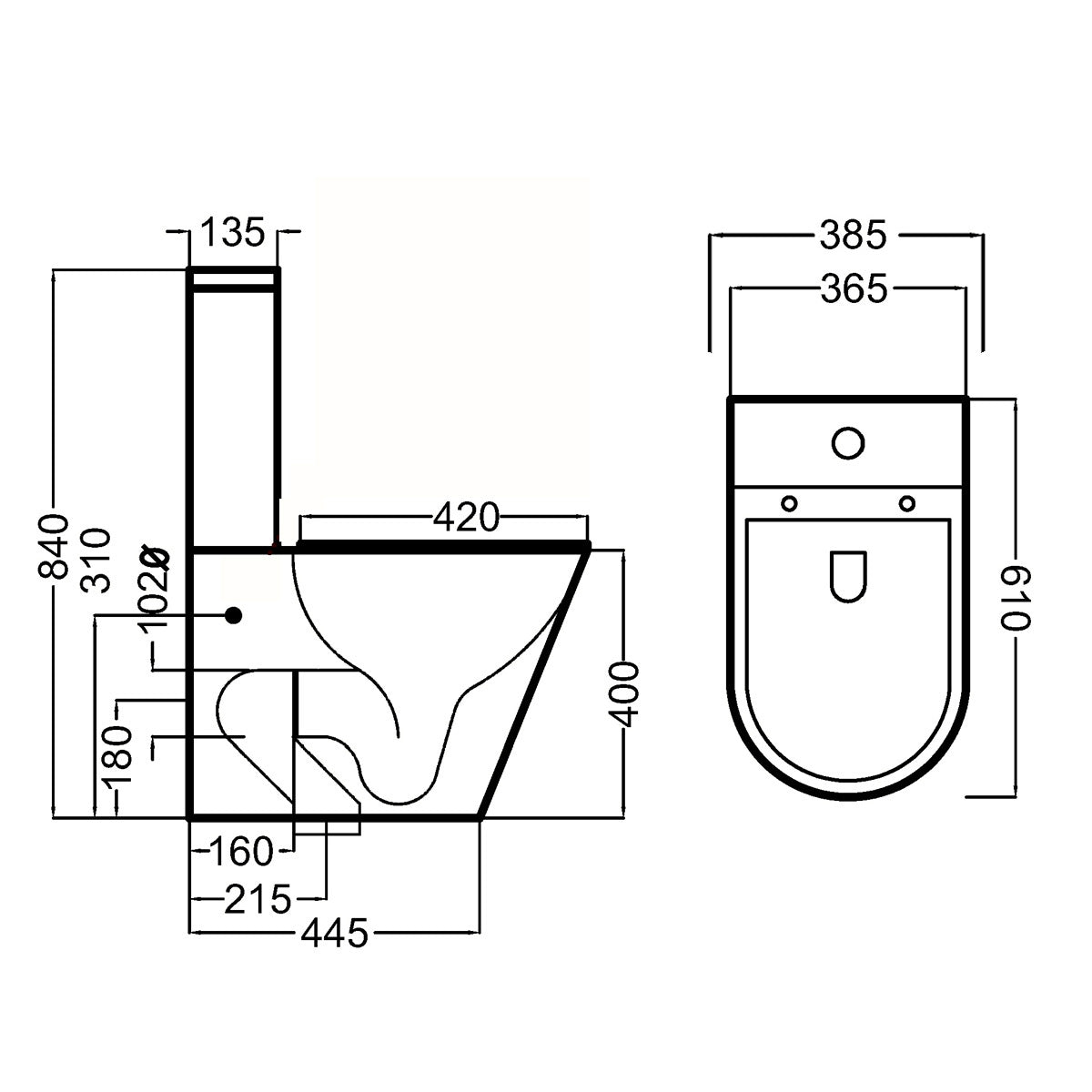 Toiletstol Tenfors Sanitario Hvid Blank