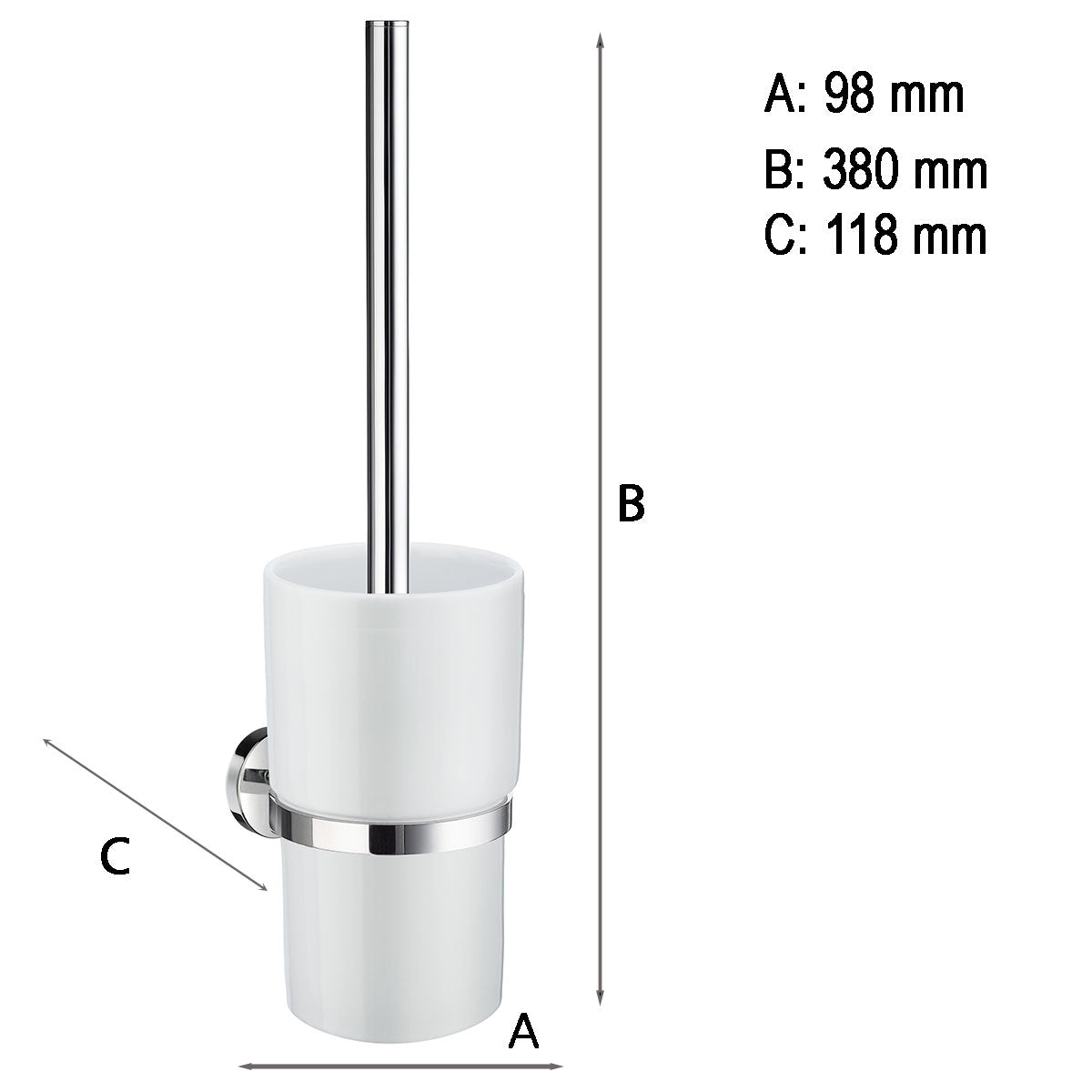 Toiletbørste Smedbo Home, med beholder Krom Blank