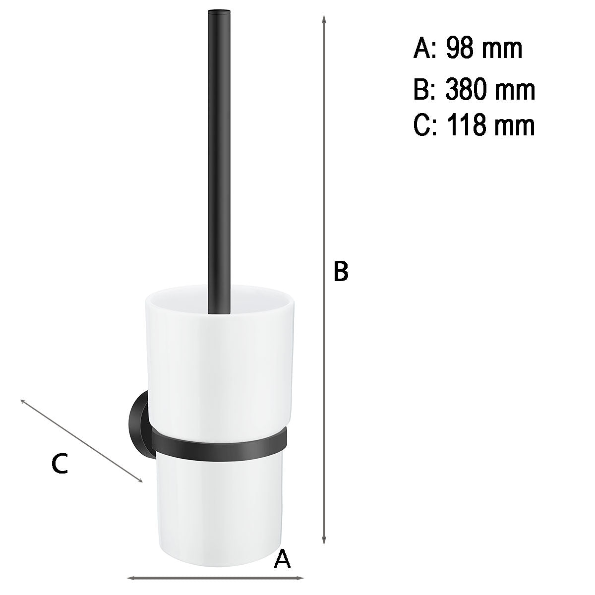 Toiletbørste Smedbo Home, med beholder Sort Mat