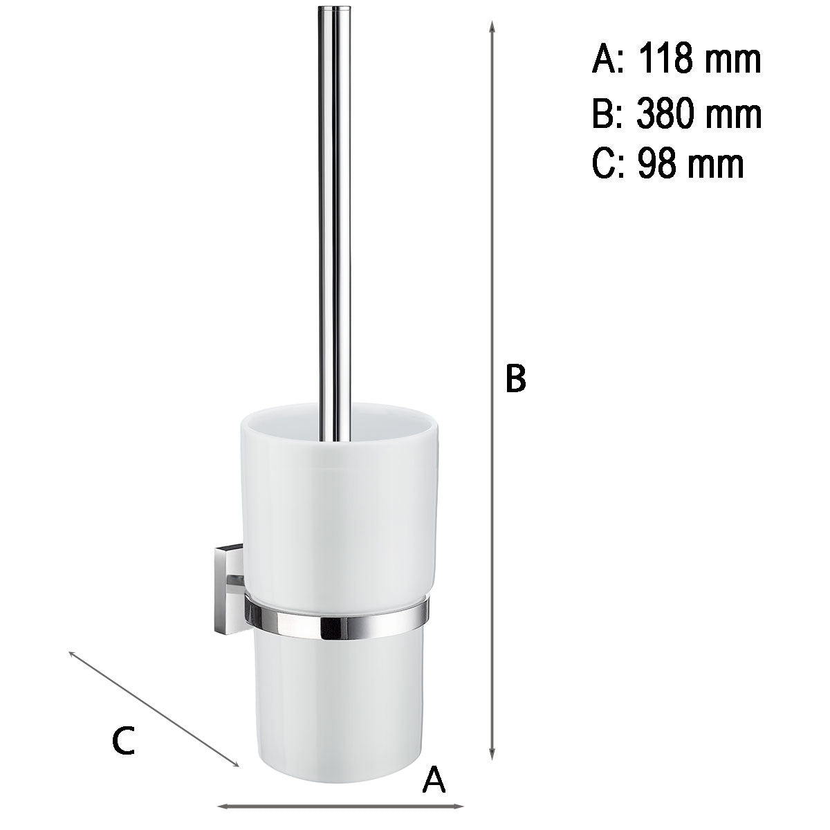 Toiletbørste Smedbo House, med beholder Krom Blank