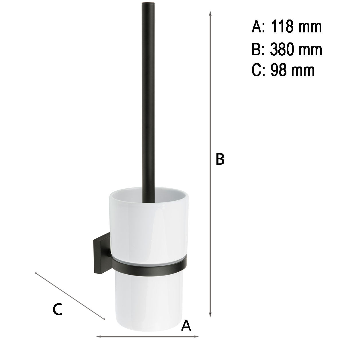 Toiletbørste Smedbo House, med beholder Sort Mat