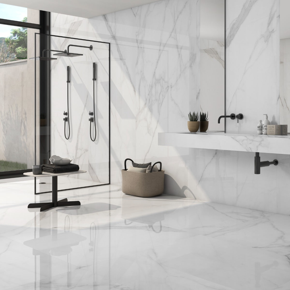 Klinker Tholos White Blank Marmor 120x120