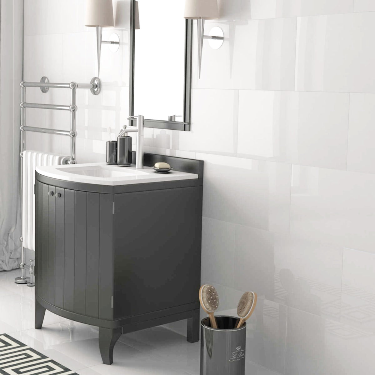 Vægflise Hvid Blank 30x60