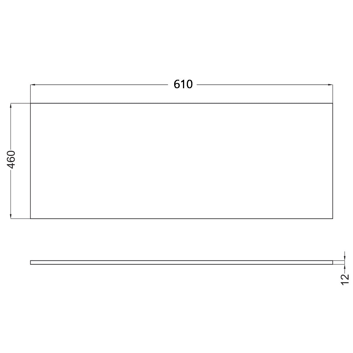 Bordplade Solid Surface Tenfors 60x45 cm Sort Mat