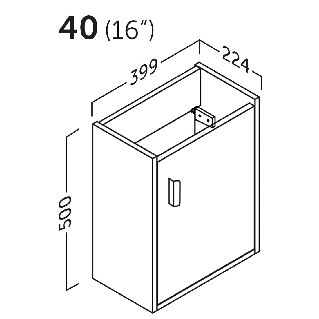 Badeværelsesmøbel Sæt Tenfors Stella 40 cm Hvid mat med spejl