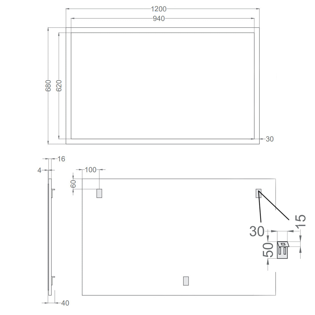 Badeværelsesspejl 120x68 cm Tenfors Allmoge Salvia
