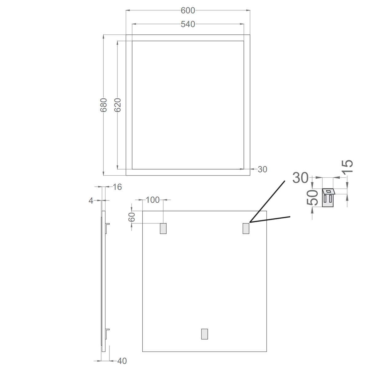 Badeværelsesspejl 60x68 cm Tenfors Allmoge Salvia