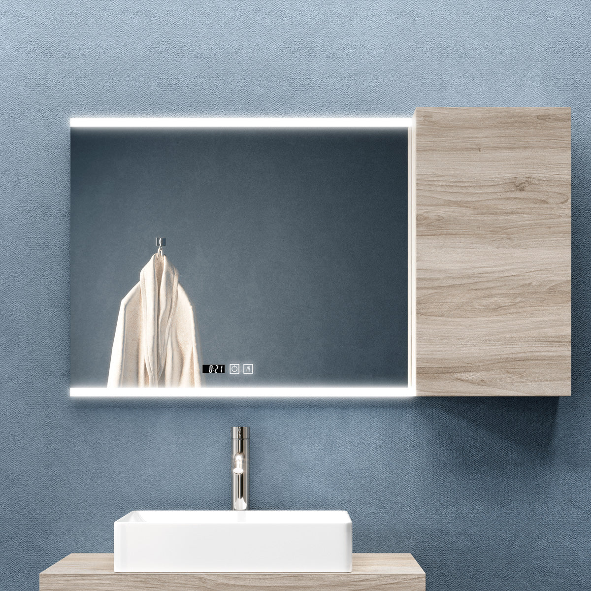 Badeværelsesspejl Dugfri LED med Bluetooth 80x65 cm Tenfors Spoty