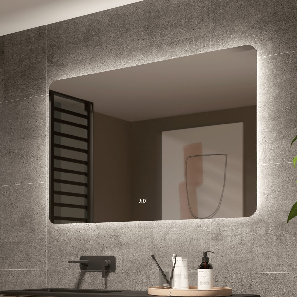 Badeværelsesspejl Dugfri LED 120x80 cm Tenfors Verona