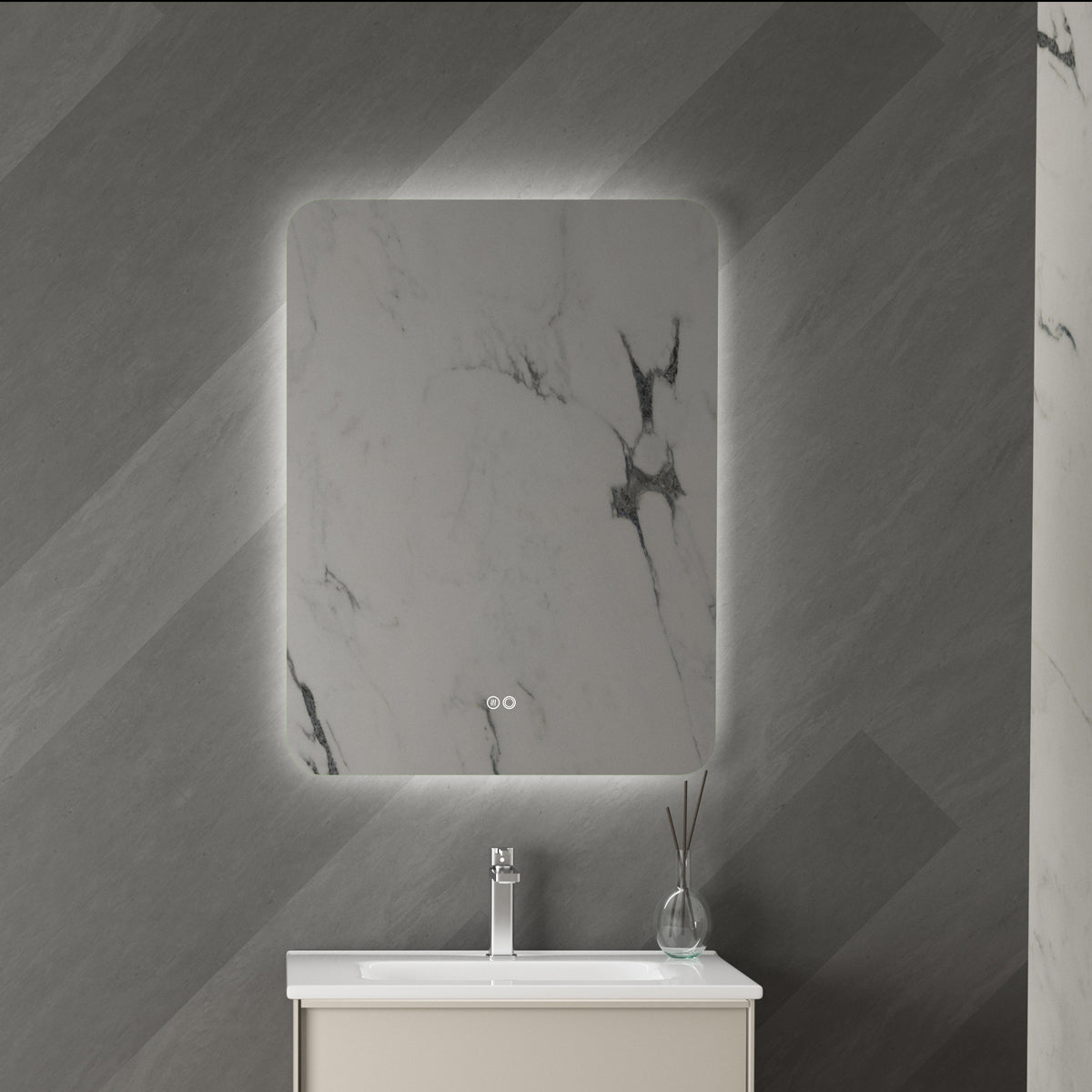 Badeværelsesspejl Dugfri LED 60x80 cm Tenfors Verona