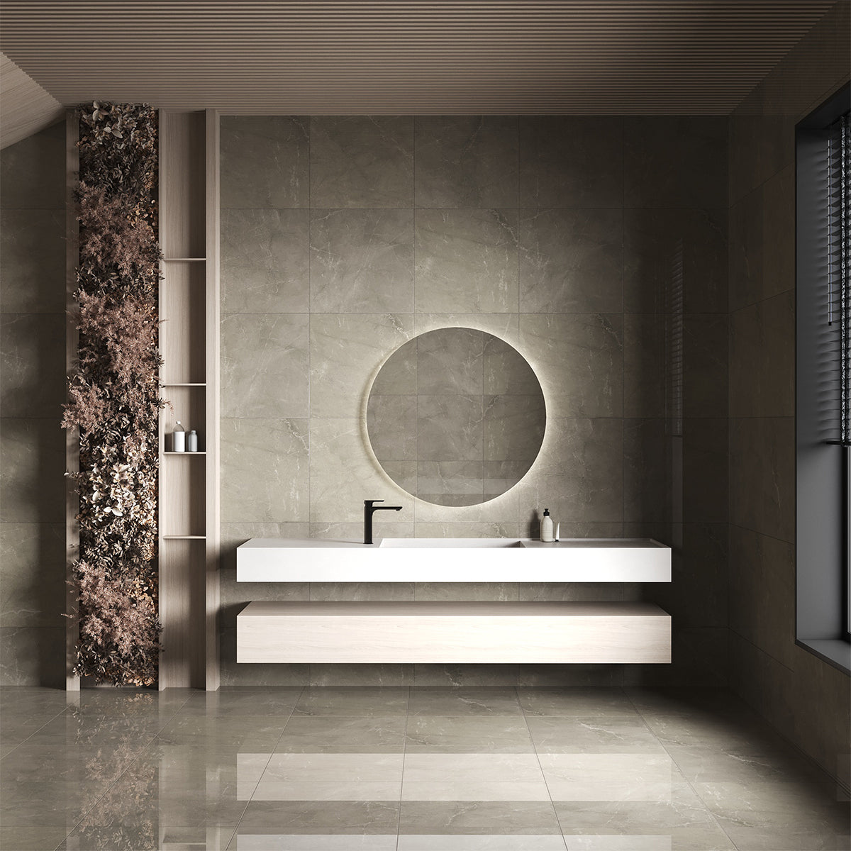 Klinker Belizza Warm Grey Marmor Blank 60x60