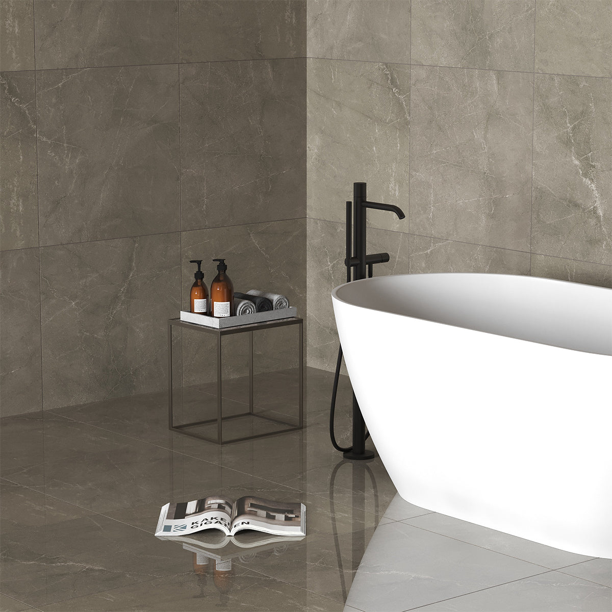 Klinker Belizza Warm Grey Marmor Blank 60x60