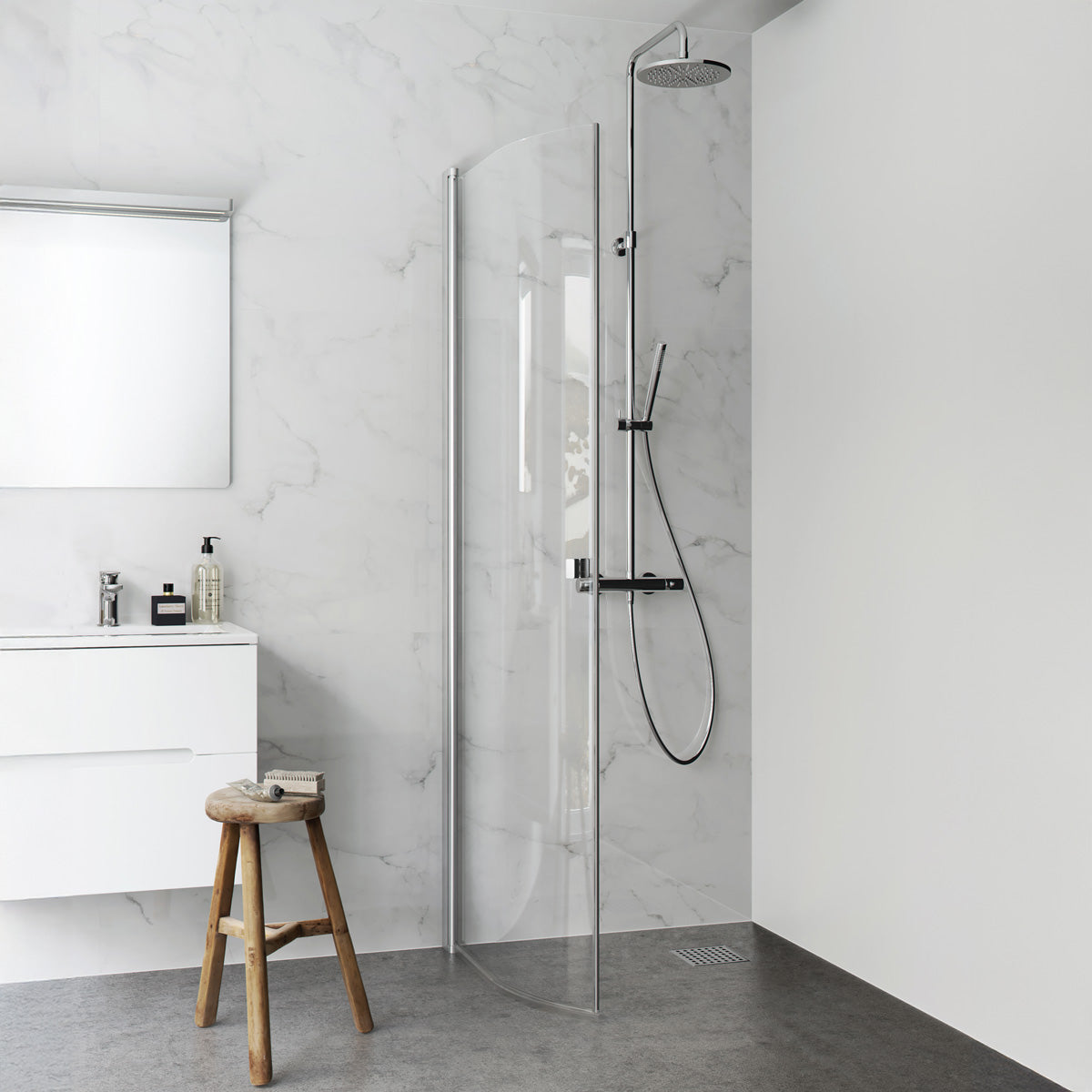 Brusedør Hafa Igloo Pro Buet 80 Klart glas Aluminium 2-pak