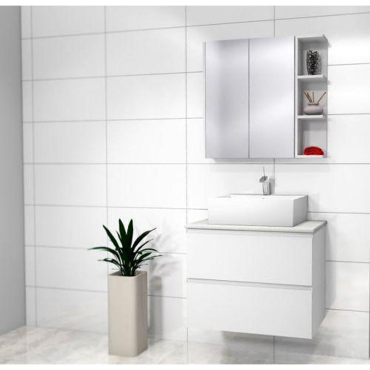 Vægflise Hvid Mat 20x40