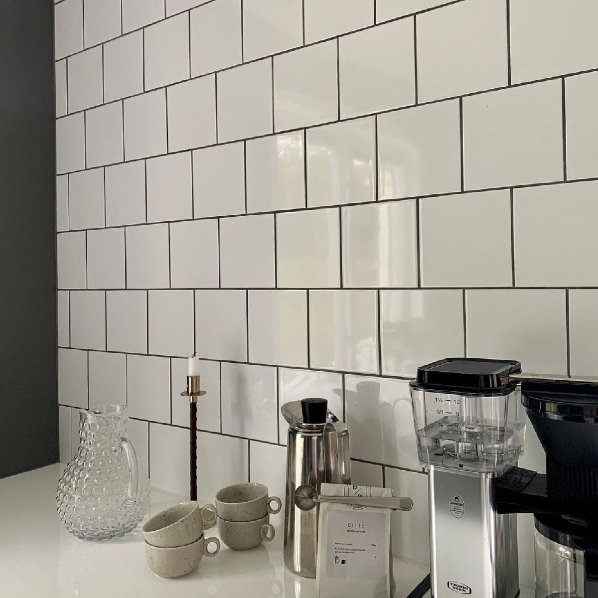 Vægflise Hvid Blank 15x15