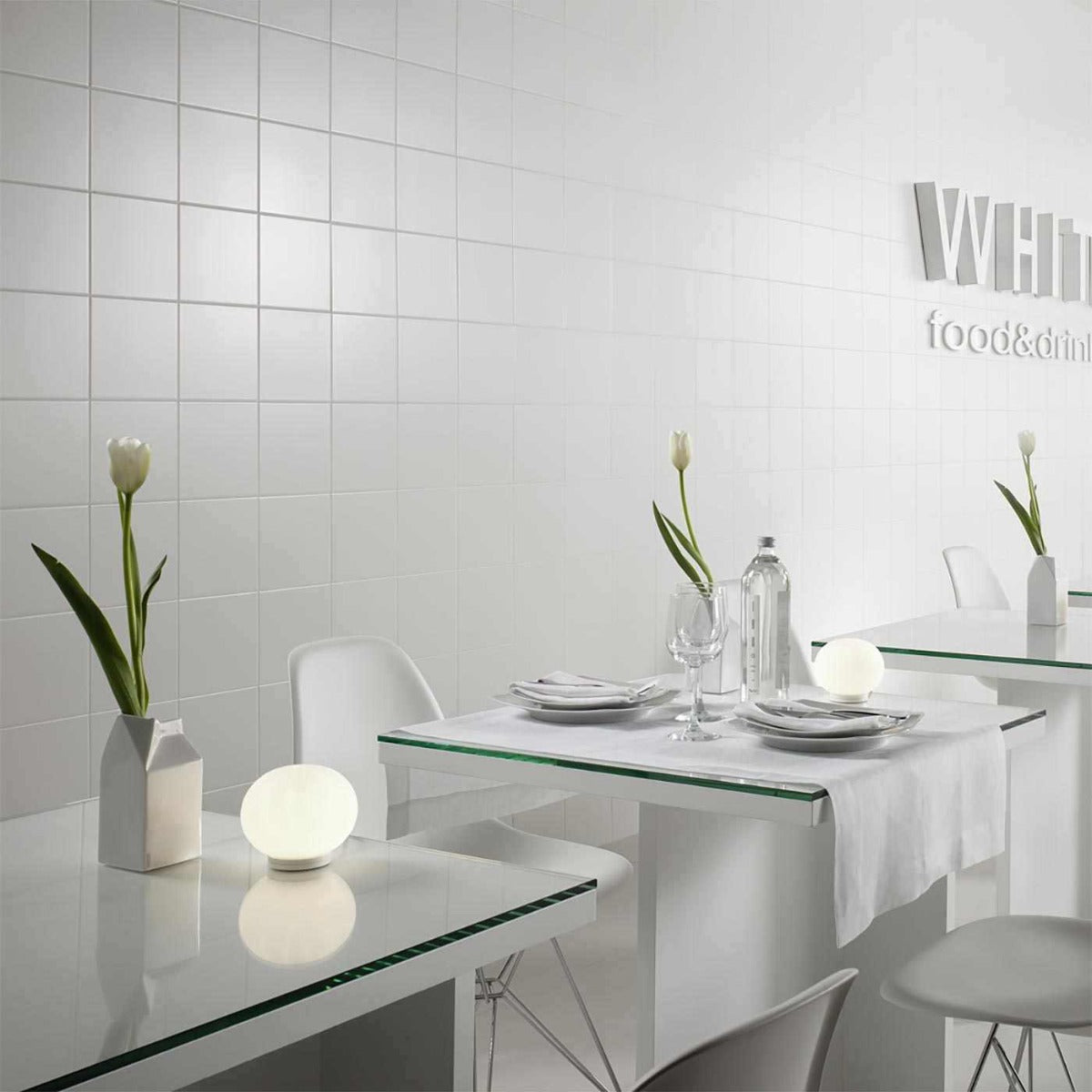 Vægflise Hvid Mat 15x15