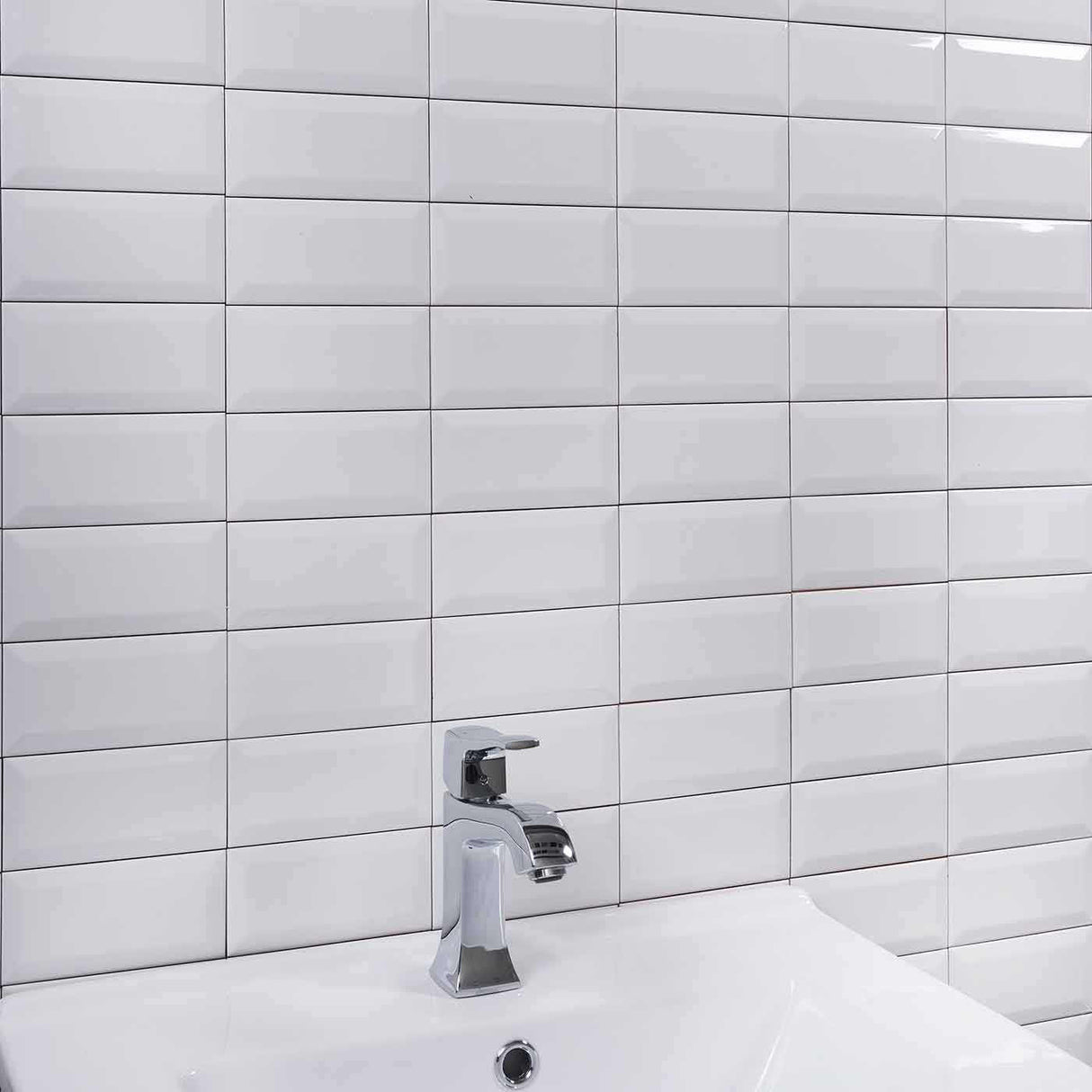 Vægflise Metro Hvid Blank 7,5x15