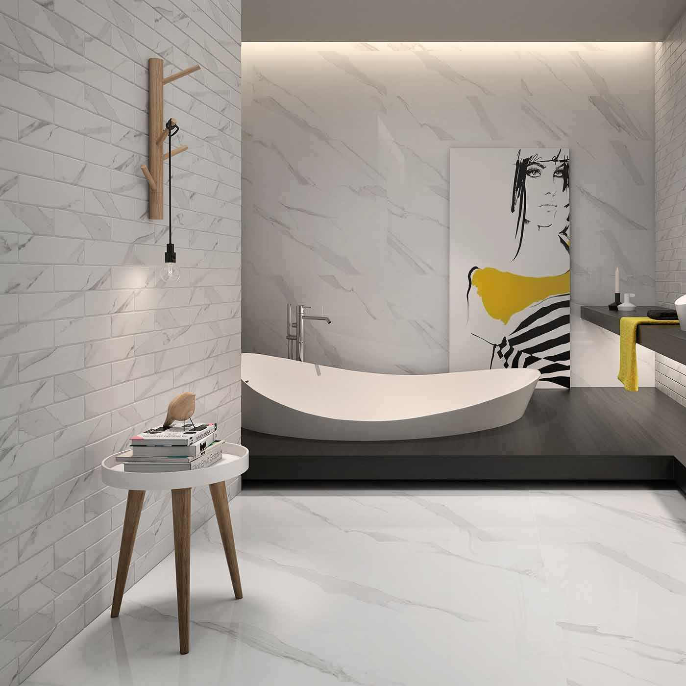 Klinker Statuary Hvid Mat Marmor 30x60