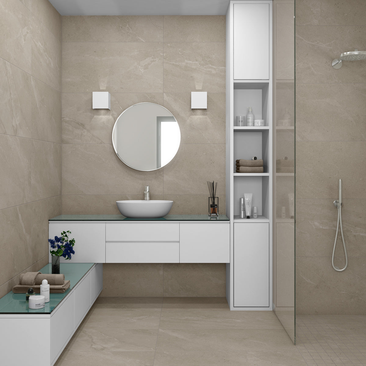 Klinker Ölandskalksten Varm Beige Marmor Mat 60x60