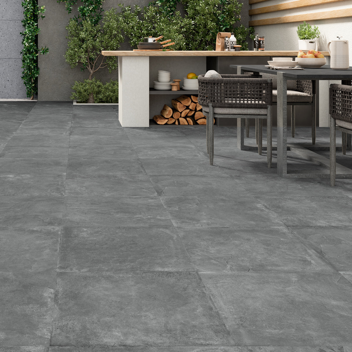 Klinker Merlot Skiffer Graphite Matt 60x60