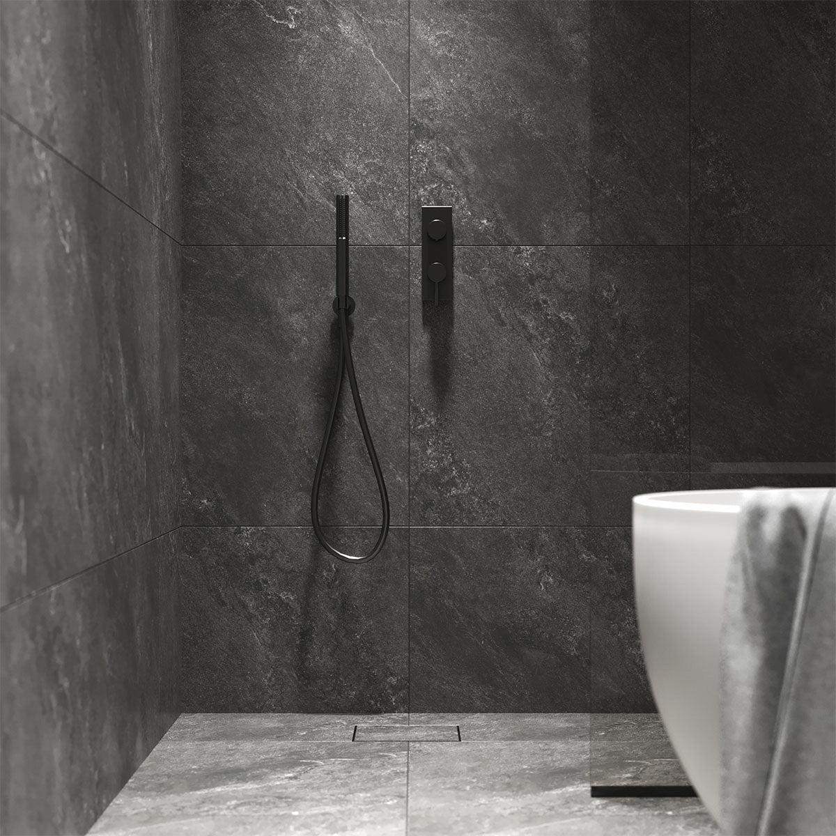 Prøve Klinker Newport Graphite Marmor Mat 60x60