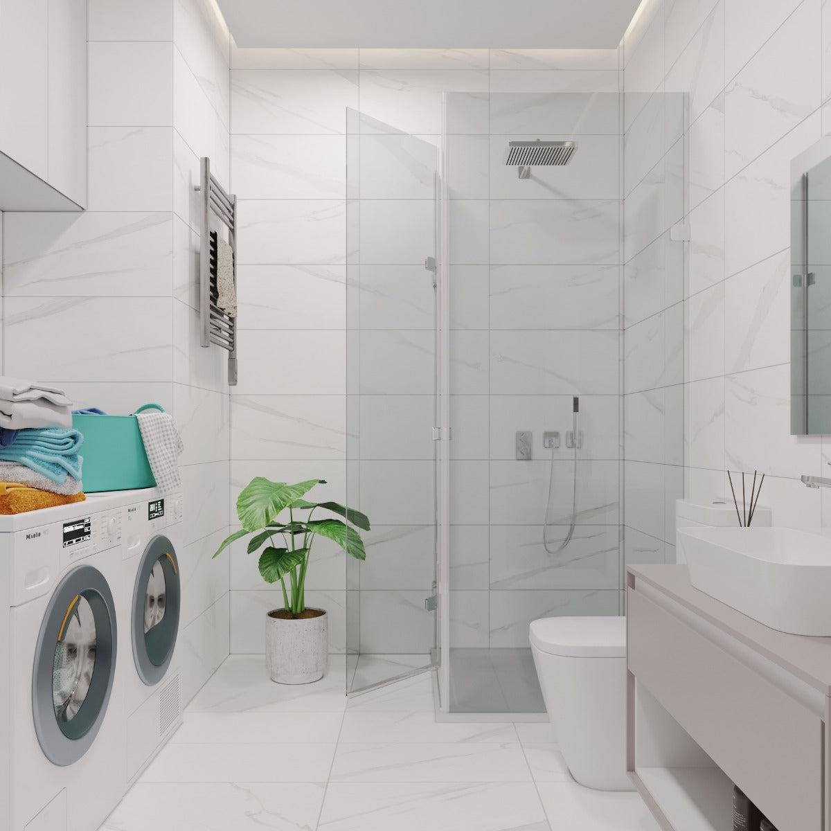 Klinker Statuary Hvid Mat Marmor 30x60