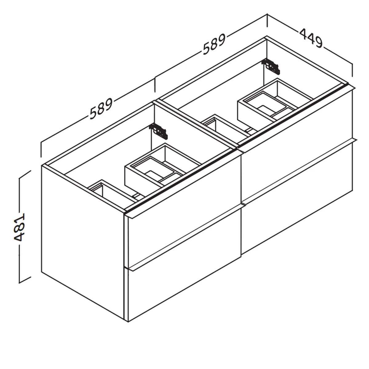 Kommode 120 cm Tenfors Harmoni Grå Mat 4 skuffer